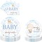 Teddy Bear Baby Shower Decorations - 96 Pcs We Can Barely Wait Baby Shower Decorations Blue Tableware Plates Napkins Fork Party Supplies